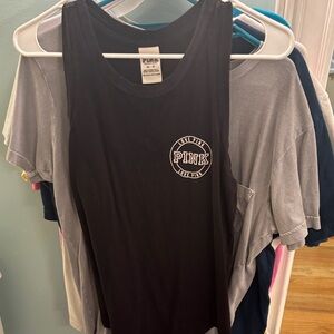 PINK Victoria's Secret Black Tank with Bold Logo